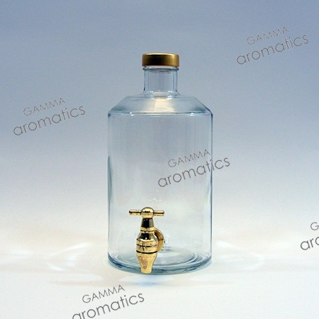 Φιάλη 1Lt (διάφανη) με μεταλλική χρυσή βρύση 